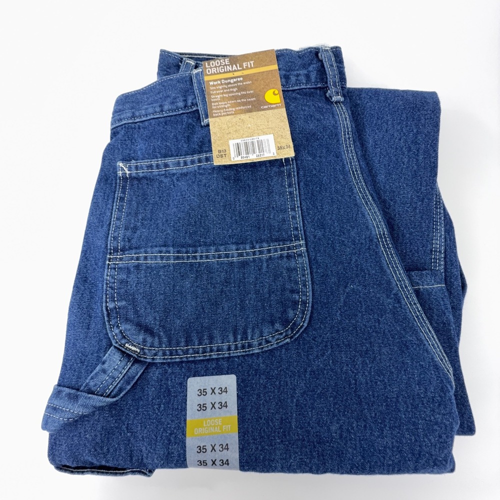 Carhartt Loose Original Fit Work Dungaree Jeans Mens 35x34 B13 DST NWT NOS